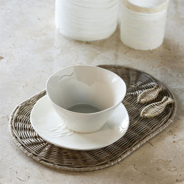 RIVIÈRA MAISON Rivièra Maison Assiette Petit-Déjeuner Portofino Mare – Assiette en Céramique de Luxe – Ø 21 cm