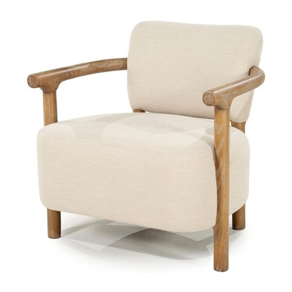 RIVIÈRA MAISON Rivièra Maison Glenn Armchair Herringbone Beige – Exklusiver Fischgrät-Lounge-Sessel mit Eschenholz – 72x73x76.5 cm