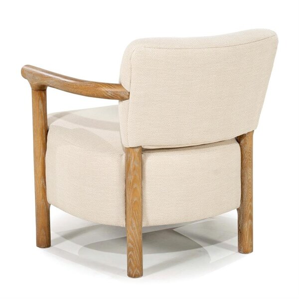 RIVIÈRA MAISON Rivièra Maison Glenn Armchair Herringbone Beige – Luxe Visgraat Loungefauteuil met Essenhout – 72x73x76.5 cm