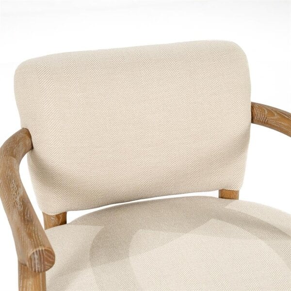 RIVIÈRA MAISON Rivièra Maison Glenn Armchair Herringbone Beige – Exklusiver Fischgrät-Lounge-Sessel mit Eschenholz – 72x73x76.5 cm