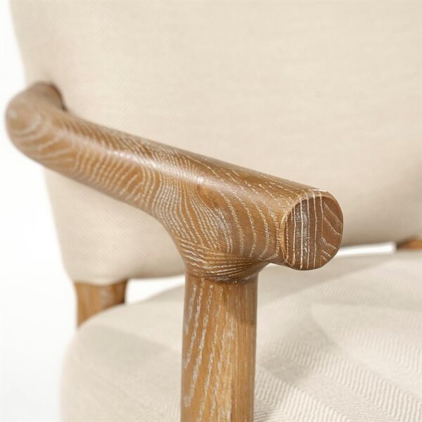 RIVIÈRA MAISON Rivièra Maison Glenn Armchair Herringbone Beige – Exklusiver Fischgrät-Lounge-Sessel mit Eschenholz – 72x73x76.5 cm