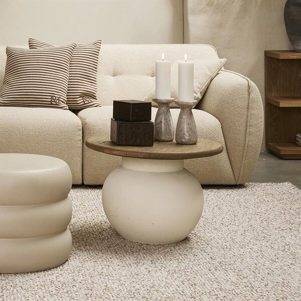 RIVIÈRA MAISON Rivièra Maison Cala Nova Coffee Table Dia 60 – Exklusiver Runder Eichenholz-Couchtisch – Ø 60 cm