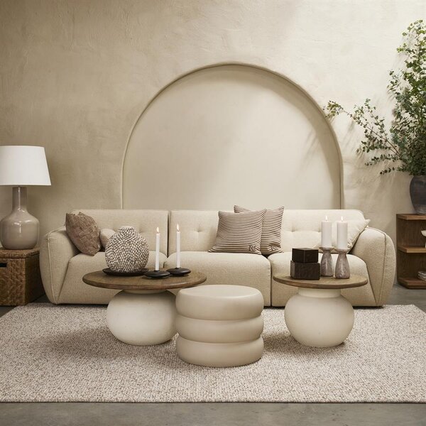 RIVIÈRA MAISON Rivièra Maison Cala Nova Coffee Table Dia 80 – Exklusiver Runder Eichenholz-Couchtisch – Ø 80 cm
