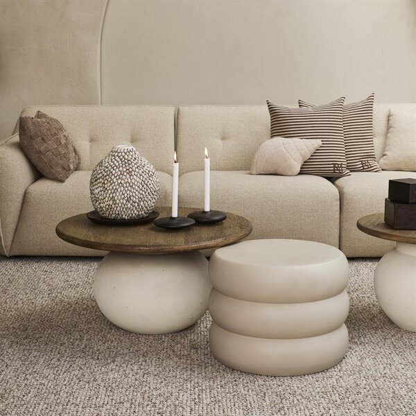 RIVIÈRA MAISON Rivièra Maison Cala Nova Coffee Table Dia 80 – Luxe Ronde Eikenhouten Salontafel – Ø 80 cm