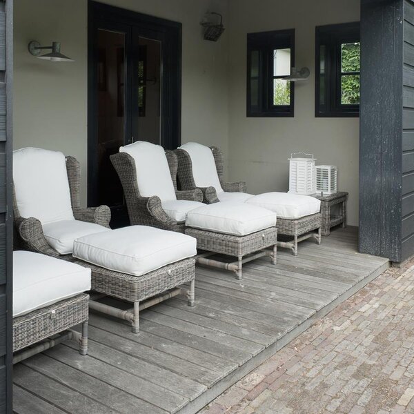 RIVIÈRA MAISON Rivièra Maison Nicolas Outdoor Footstool – Luxe Landelijke Buitenvoetenbank & Hocker – 65x65x50 cm