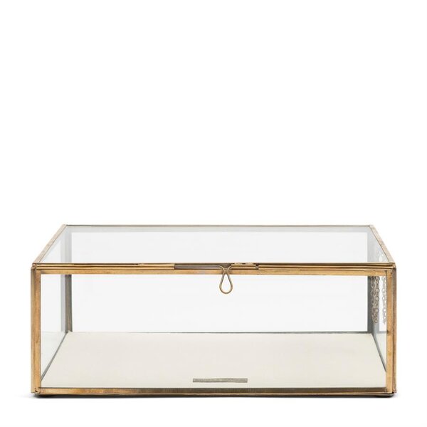 RIVIÈRA MAISON Rivièra Maison Tavant Display Box S – Exklusive Handgefertigte Glasschatulle mit Leinen – 29x20x11 cm