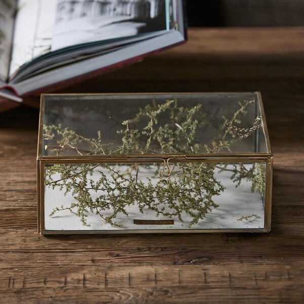 RIVIÈRA MAISON Rivièra Maison Tavant Display Box S – Luxe Handgemaakte Glazen Vitrinebox met Linnen – 29x20x11 cm
