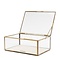 RIVIÈRA MAISON Rivièra Maison Tavant Display Box S – Exklusive Handgefertigte Glasschatulle mit Leinen – 29x20x11 cm