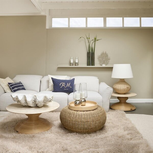 RIVIÈRA MAISON Rivièra Maison Benoa Coffee Table – Luxe Handgevlochten Rotan Salontafel – Ø 80 cm