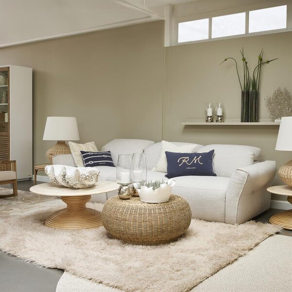 RIVIÈRA MAISON Rivièra Maison Benoa Coffee Table – Exklusiver Handgeflochtener Rattan-Couchtisch – Ø 80 cm