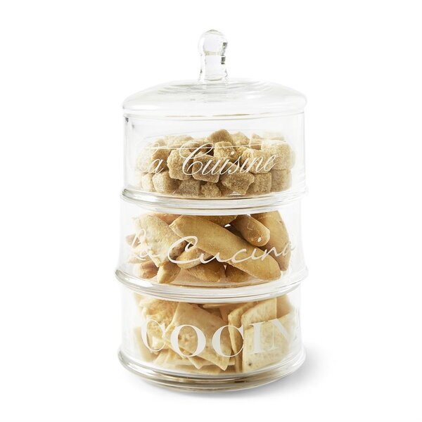 RIVIÈRA MAISON Rivièra Maison Pot La Cucina Mini – Bonbonnière Étagère 3 Niveaux en Verre – Ø12x22,5 cm