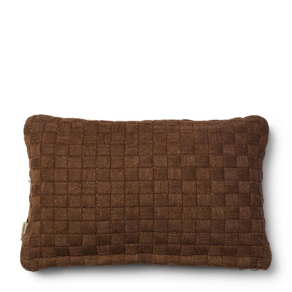 RIVIÈRA MAISON Rivièra Maison Coussin Carré – Coussin Décoratif Tressé Marron – 50x30 cm