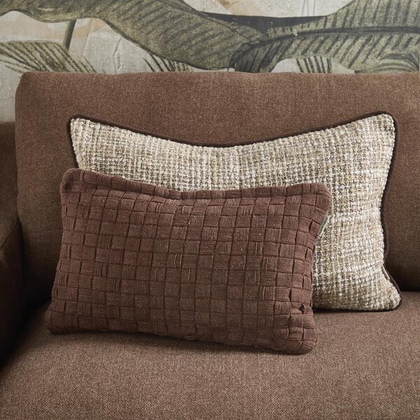RIVIÈRA MAISON Rivièra Maison Carré Pillow – Luxe Gevlochten Sierkussen Bruin – 50x30 cm