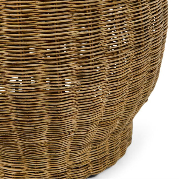RIVIÈRA MAISON Rivièra Maison Benoa End Table – Exklusiver Runder Rattan Beistelltisch Natur – 50x45 cm
