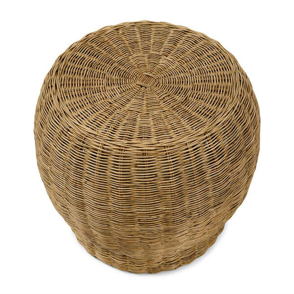 RIVIÈRA MAISON Rivièra Maison Benoa End Table – Luxe Ronde Rotan Bijzettafel Naturel – 50x45 cm