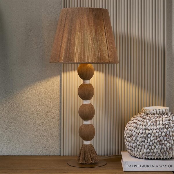 RIVIÈRA MAISON Rivièra Maison Nusa Table Lamp – Luxe Tafellamp Caramel Raffia – 70 cm