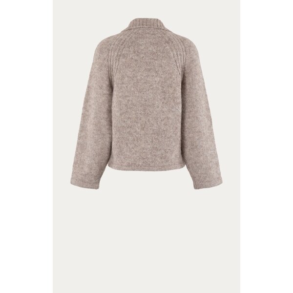 MOSCOW Pull Col Zippé Femme Moscow Kimmy Light Taupe | BARBARA - Clothing & Lifestyle