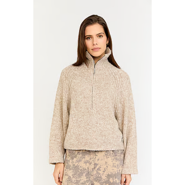 MOSCOW Moscow Kimmy Damen Pullover Light Taupe | BARBARA - Clothing & Lifestyle
