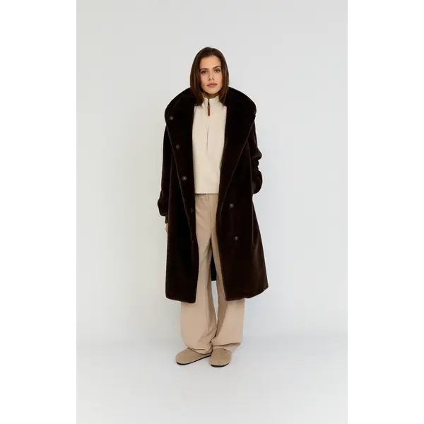 MOSCOW Manteau Faux Fur Moscow Nadjana Chocolat | BARBARA