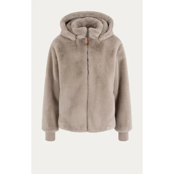 MOSCOW Veste Faux Fur Moscow Evelyn Taupe | BARBARA - Clothing