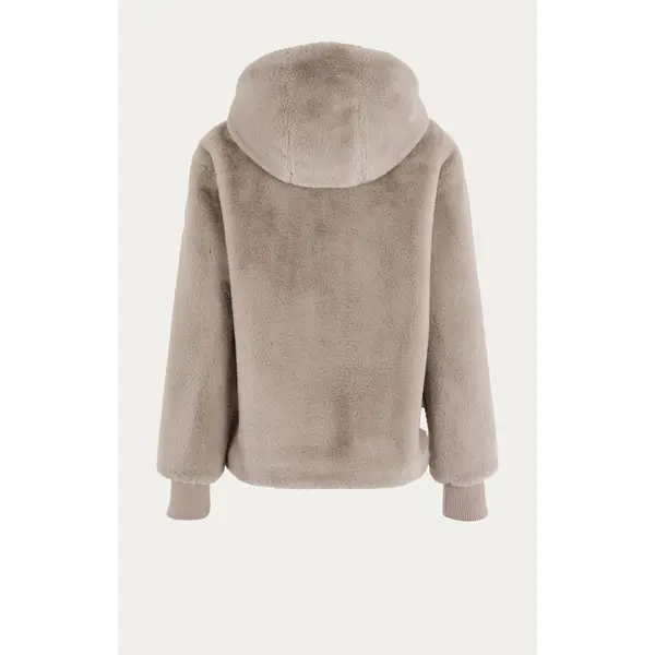 MOSCOW Moscow Evelyn Faux Fur Jack Taupe | BARBARA - Clothing