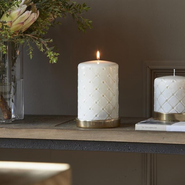 RIVIÈRA MAISON RM Padded Bougie Pilier Blanc 9,5x15 cm | BARBARA - Lifestyle