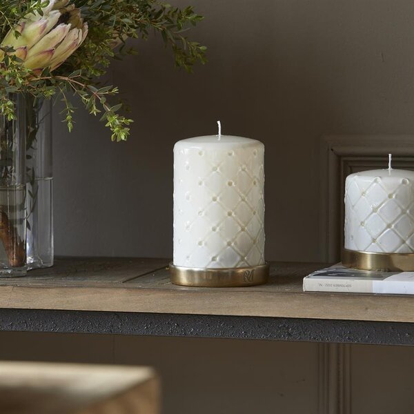 RIVIÈRA MAISON RM Padded Bougie Pilier Blanc 9,5x15 cm | BARBARA - Lifestyle