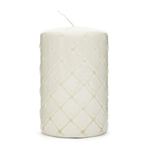 Rivièra Maison Pillar Candle Padded Weiß 9,5 x 15 cm