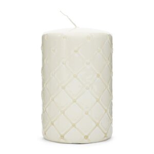 Rivièra Maison Pillar Candle Padded White 9,5 x 15 cm