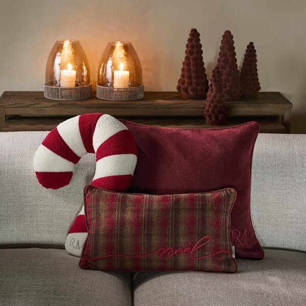 RIVIÈRA MAISON RM Noël Weihnachtskissen Rot Grau 50x30 cm | BARBARA