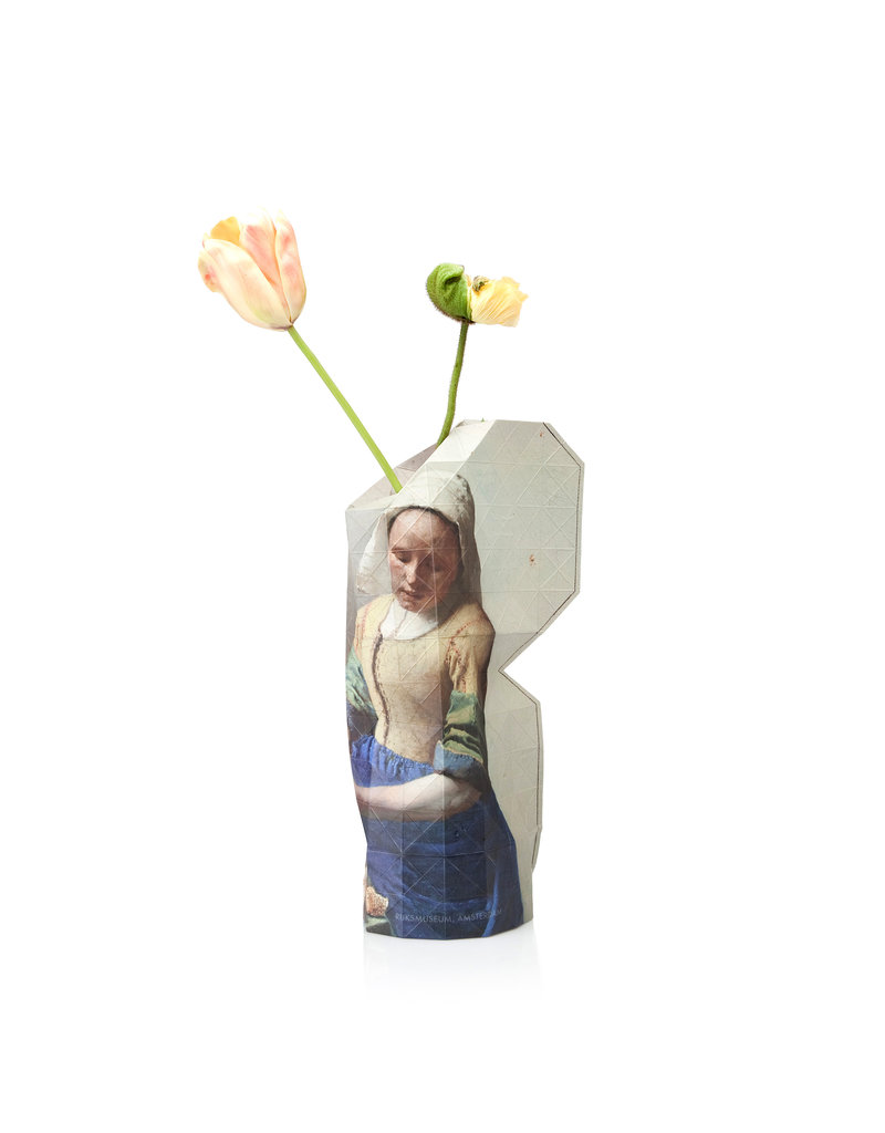 Paper Vase Cover 'Milkmaid' by Vermeer - set of 10