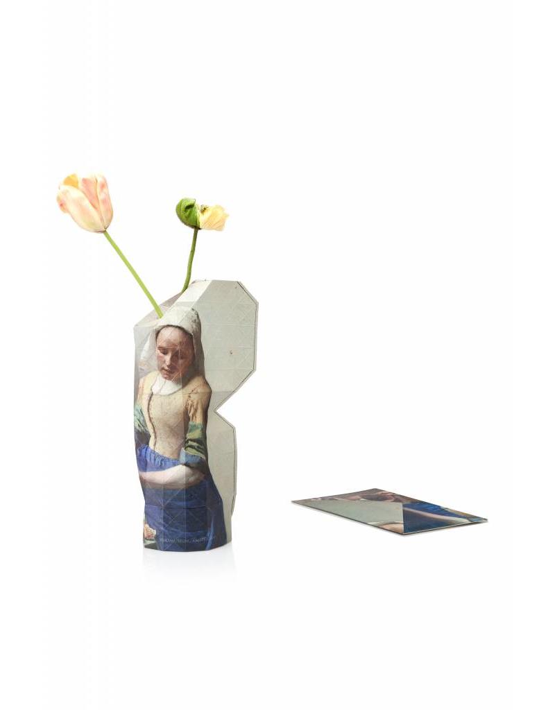 Paper Vase Cover 'Milkmaid' by Vermeer - set of 10