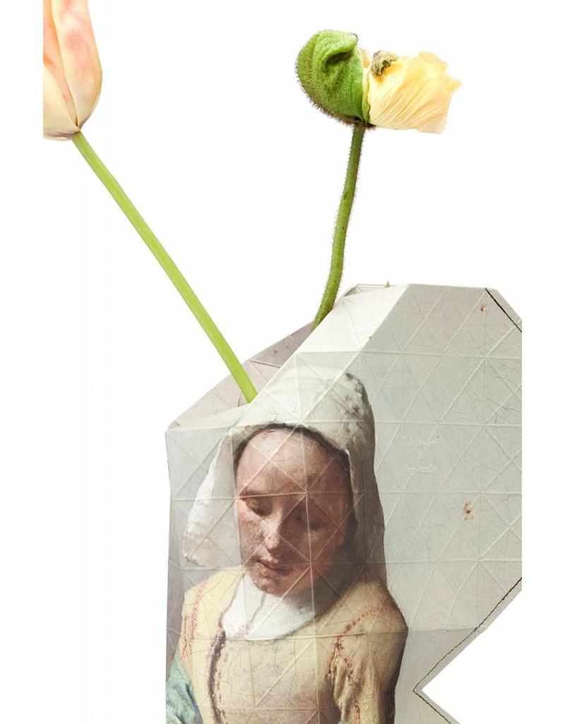 Paper Vase Cover 'Milkmaid' by Vermeer - set of 10