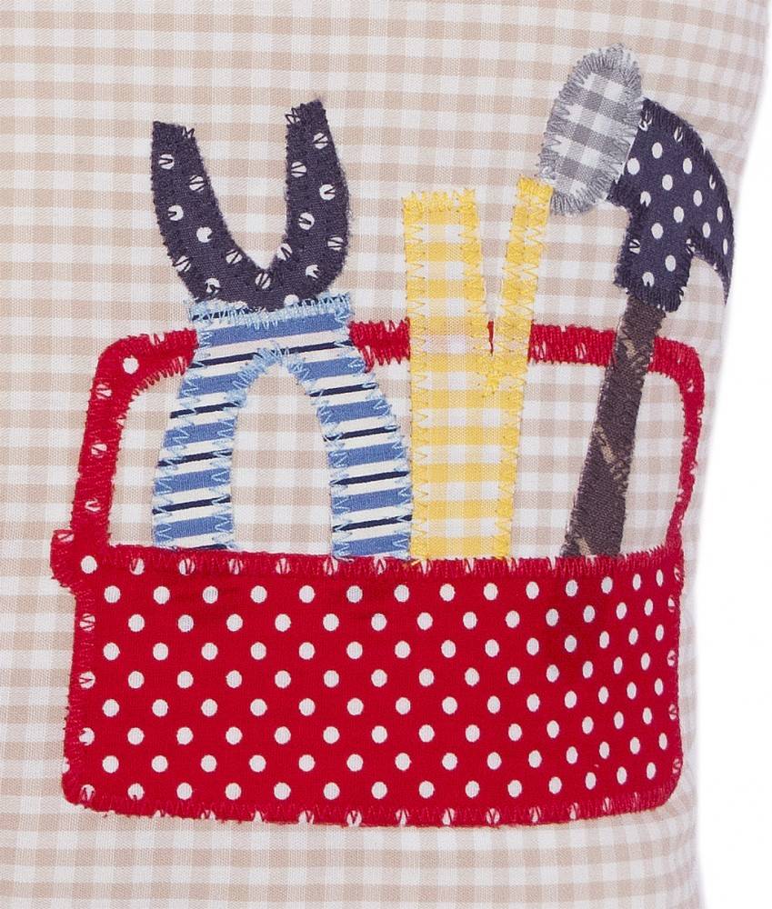 crêpes suzette Namenskissen - Handwerker, Bastler, Schrauber, Farbe: Beige