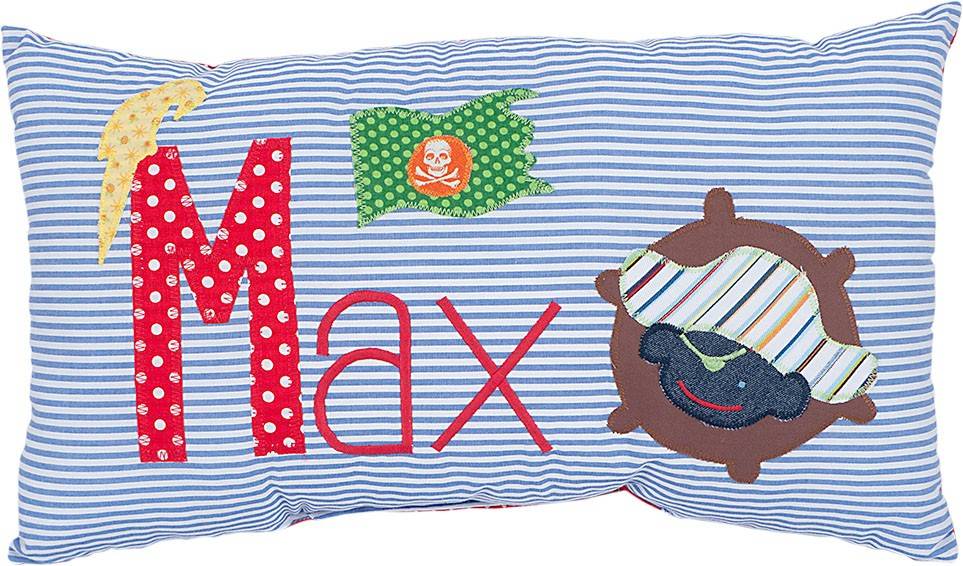 crêpes suzette Namenskissen Pirat, Farbe: Blau gestreift