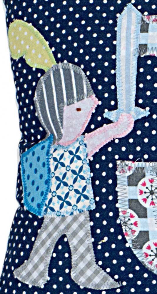 crêpes suzette Namenskissen für starke Ritter und Drachenkämpfer, Farbe: Dunkelblau