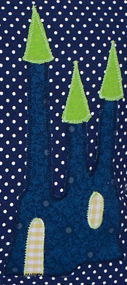 crêpes suzette Namenskissen  - Huh Buh Geisterschloss samt Gespenst, Farbe: Dunkelblau