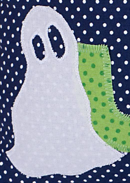 crêpes suzette Namenskissen  - Huh Buh Geisterschloss samt Gespenst, Farbe: Dunkelblau