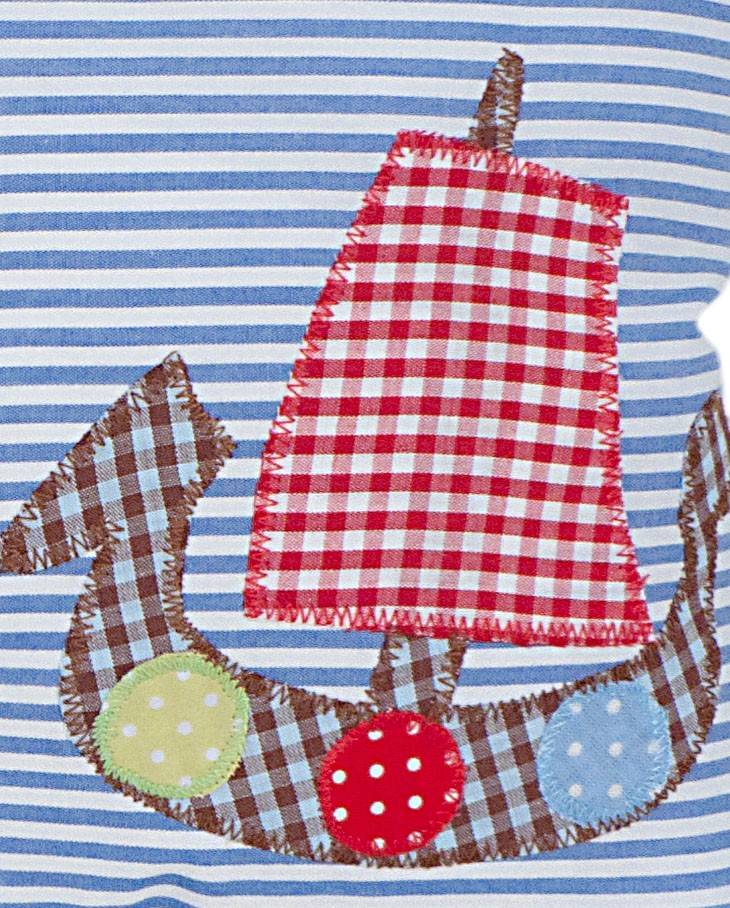 crêpes suzette Namenskissen Wikinger, Farbe: Blau gestreift