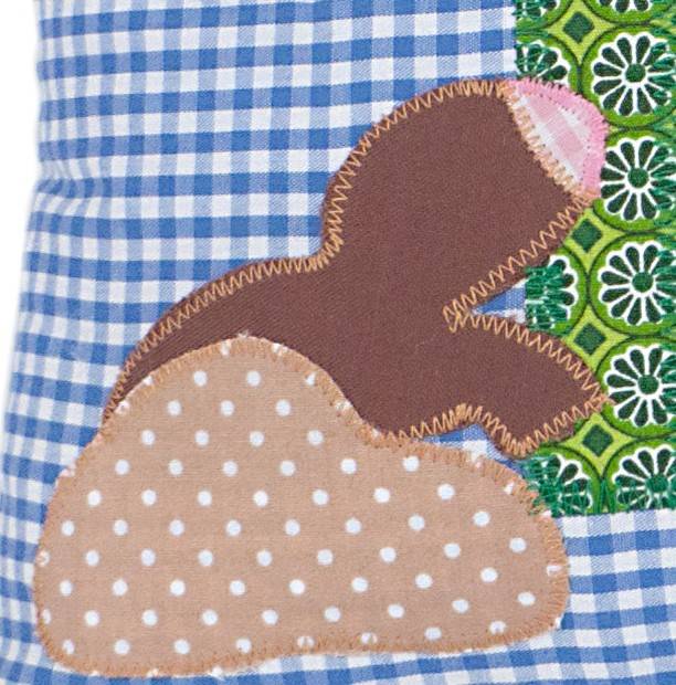 crêpes suzette Namenskissen Maulwurf, Farbe: Blau kariert