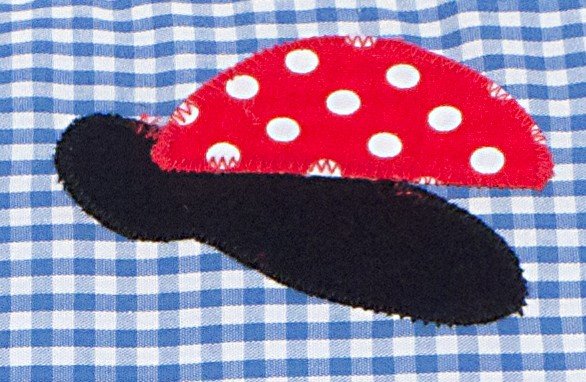 crêpes suzette Namenskissen Maulwurf, Farbe: Blau kariert