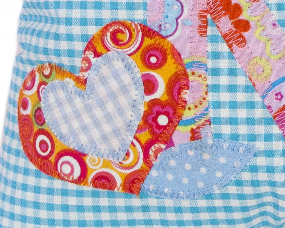 crêpes suzette Namenskissen Schmetterling & Blumen, Farbe: Türkis