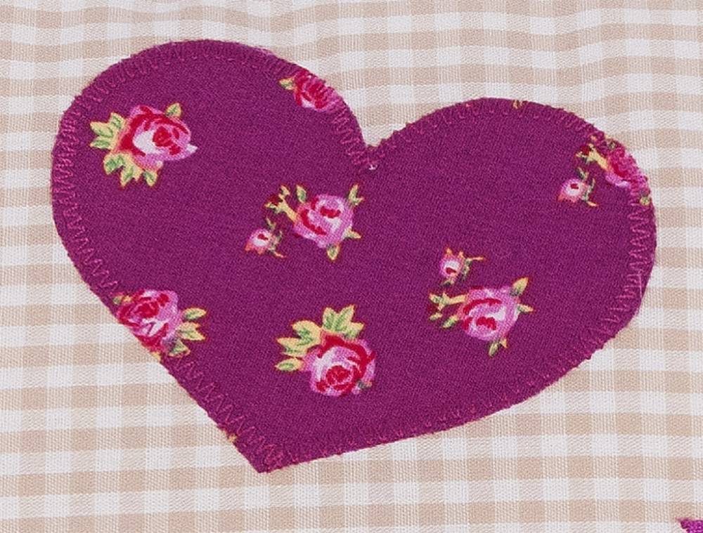 crêpes suzette Namenskissen Blumen und Schmetterling, Farbe: Beige