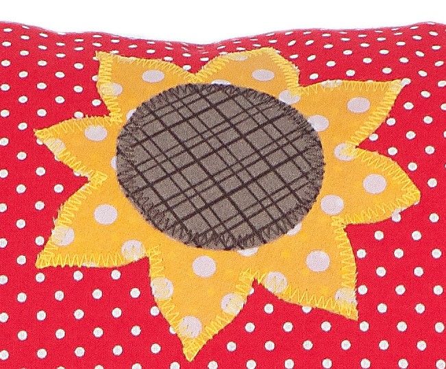 crêpes suzette Namenskissen Igel und Eichhörnchen, Farbe: Rot mit weißen Pünktchen