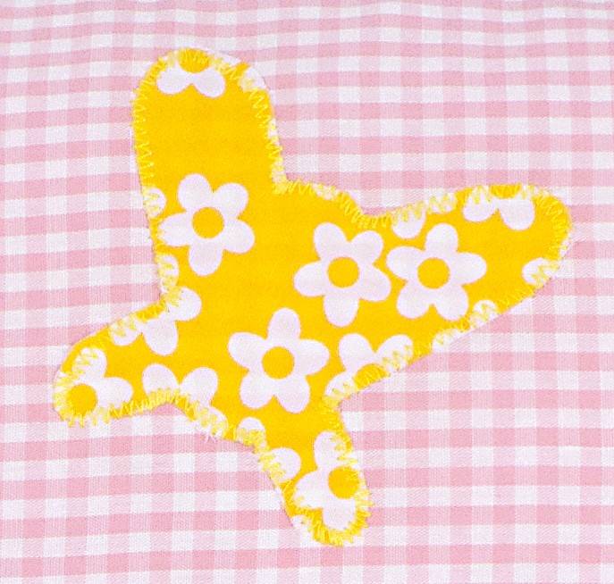 crêpes suzette Namenskissen mit Bambi und Glückspilz, Farbe: Rosa kariert
