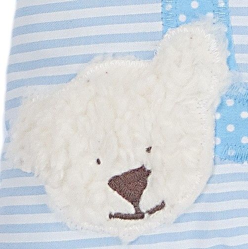 crêpes suzette Namenskissen Schaukelpferdchen für Jungen, Farbe: Hellblau gestreift