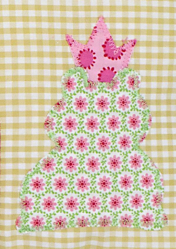 crêpes suzette Kissen mit Namen und einem kleinen Froschkönig, Farbe: Grün kariert