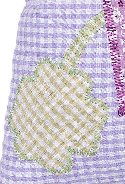 crêpes suzette Namenskissen Raupe, Farbe: Flieder kariert