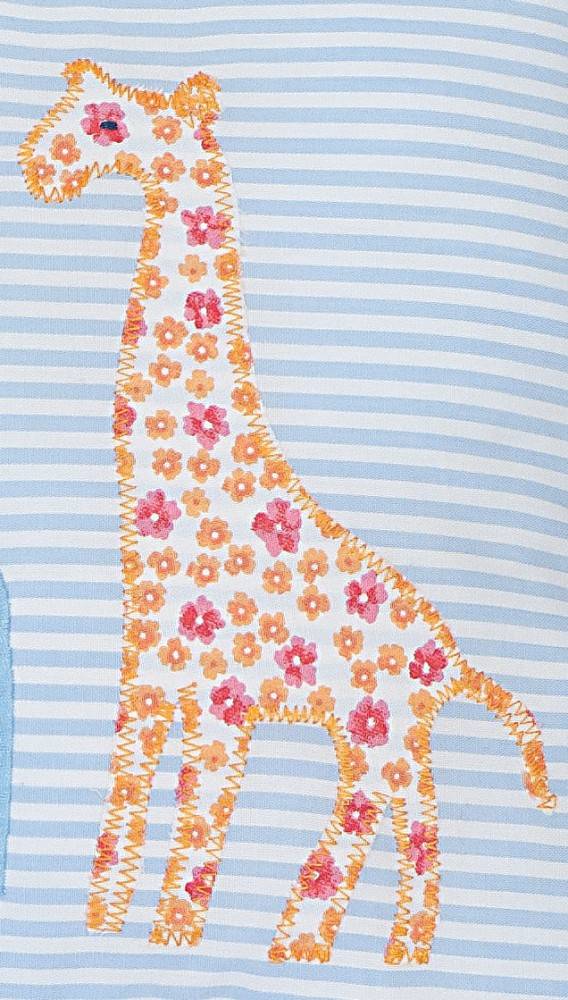 crêpes suzette Namenskissen für Afrikafreunde in Hellblau-Weiß gestreift mit Elefanten, Löwen und der Giraffe