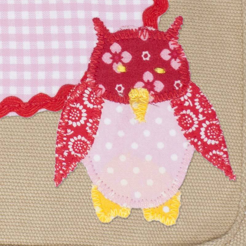 crêpes suzette Kindergartentasche mit Namen bestickt und Eule